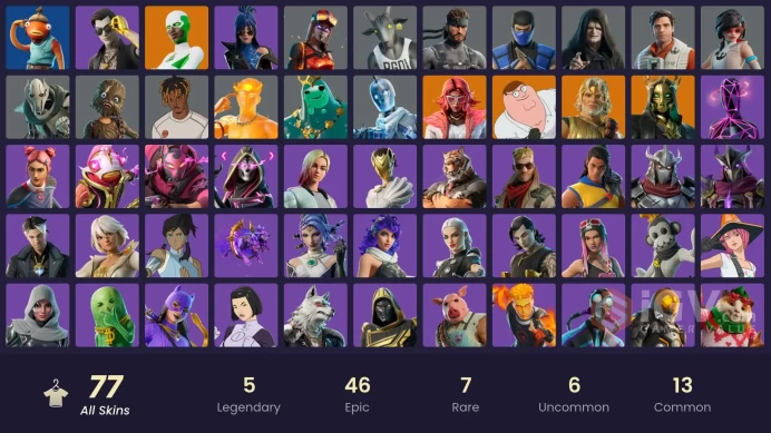 76 skins [All Platforms] Backlash | Peter Griffin | Valeria | Zeus | Hades | Poseidon | General Grievous | 700 VB | Instant Delivery