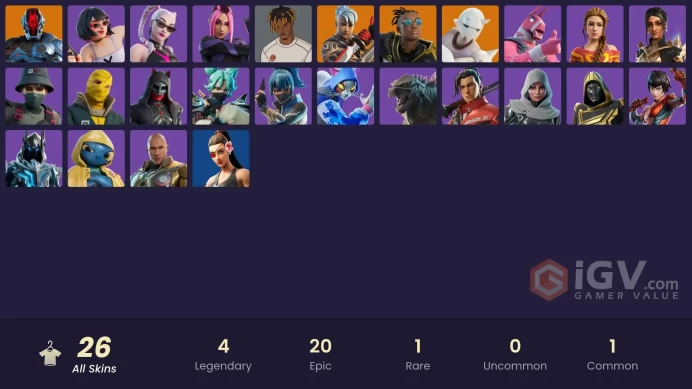 23 skins [All Platforms] Malik | Ronin | Snap | The Foundation | Slayer Juice WRLD | Felina | Evie | 1100 VB | Instant Delivery