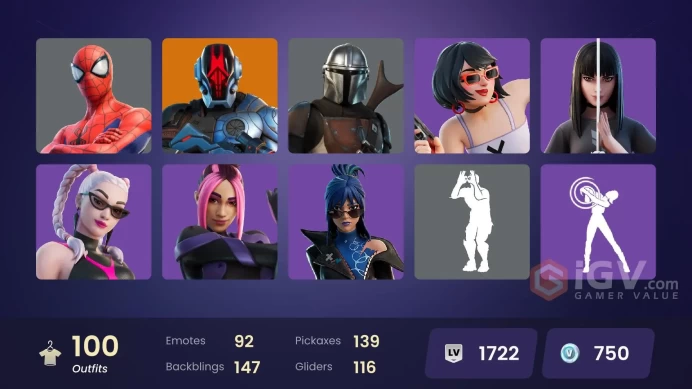 100 skins [All Platforms] Spider-Man | Geralt of Rivia | Peter Griffin | Sultura | Subzero Cryptic | Fixer | 750 VB | Instant Delivery