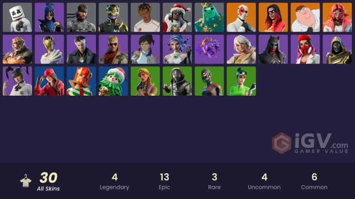30 skins [All Platforms] Joltara | Peter Griffin | Wild Card | Valeria | Poseidon | Solid Snake | Santa Dogg | 100 VB | Instant Delivery