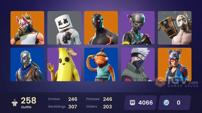 257 skins [All Platforms] OG STW | Royale Knight | Blue Squire | Elite Agent | Take The L | Mako | Reaper | 0 VB | Instant Delivery