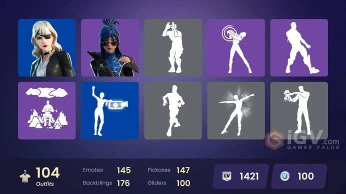 104 skins [All Platforms] Geralt of Rivia | Peter Griffin | Mizuki | The Ageless | Era | Optimus Prime | 100 VB | Instant Delivery