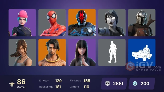 71 skins [All Platforms] Wildcat | Lara Croft | Monarch | Spider-Man | Geralt of Rivia | Lina Scorch | 100 VB | Instant Delivery