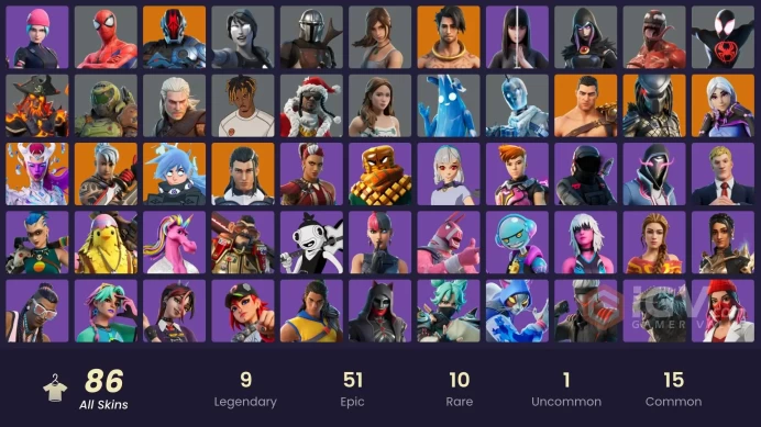 71 skins [All Platforms] Wildcat | Lara Croft | Monarch | Spider-Man | Geralt of Rivia | Lina Scorch | 100 VB | Instant Delivery