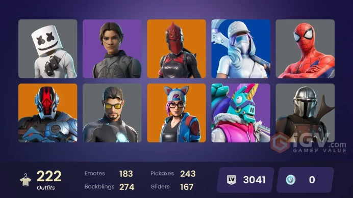 222 skins [All Platforms] Lara Croft | Reaper | Calamity | Spider-Man | Spider-Gwen | Geralt of Rivia | 0 VB | Instant Delivery