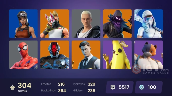 304 skins [All Platforms] Leviathan Axe | Lara Croft | Reaper | Monarch | Backlash | Orange Justice | 100 VB | Instant Delivery