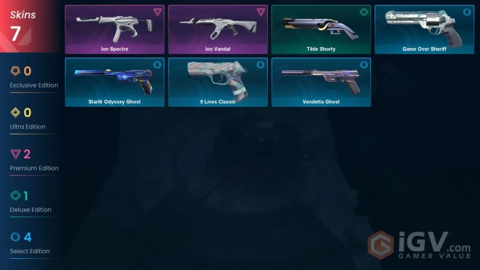 | EU | 7 SKINS | VALUE: 3550 VP | Ion Vandal | Ion Spectre | Tilde Shorty | RANKED READY | 99 LEVEL | INSTANT DELIVERY | FULL ACCESS | FrLU4 |