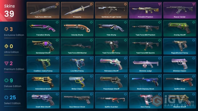 | AP | 2 KNIFE | 39 SKINS | VALUE: 9275 VP | Prosperity | Reaver Vandal | RANKED READY | 334 LEVEL | INSTANT DELIVERY | FULL ACCESS | Flwvu |