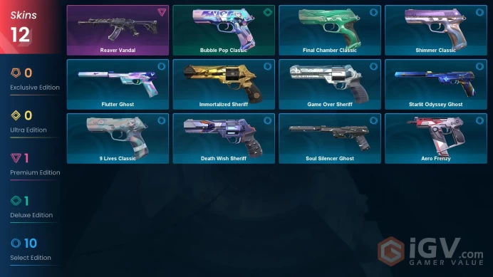 | AP | 12 SKINS | VALUE: 1775 VP | Reaver Vandal | Bubble Pop Classic | RANKED READY | 174 LEVEL | INSTANT DELIVERY | FULL ACCESS | FpfHB |