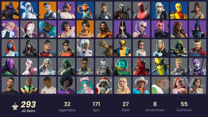 282 skins [All Platforms] Lara Croft | Spider-Gwen | Meowscles | Geralt of Rivia | Peter Griffin | 7050 VB | Instant Delivery