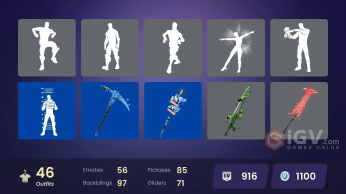 46 skins [All Platforms] Geralt of Rivia | The Ageless | Renzo the Destroyer | Nezumi | Coruscant Guard | 1100 VB | Instant Delivery