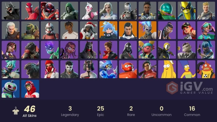 46 skins [All Platforms] Geralt of Rivia | The Ageless | Renzo the Destroyer | Nezumi | Coruscant Guard | 1100 VB | Instant Delivery