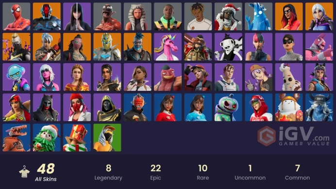 48 skins [All Platforms] Joltara | Unchained Ramirez | Game Knight | Spider-Man | Driftwalker | Ronin | 350 VB | Instant Delivery