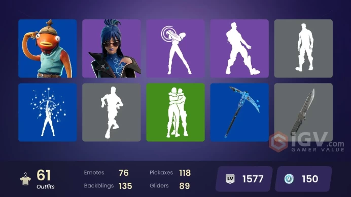 61 skins [All Platforms] Peter Griffin | Hades | Valeria | Zeus | Poseidon | Apprentice Evie | Glacial Dummy | 150 VB | Instant Delivery