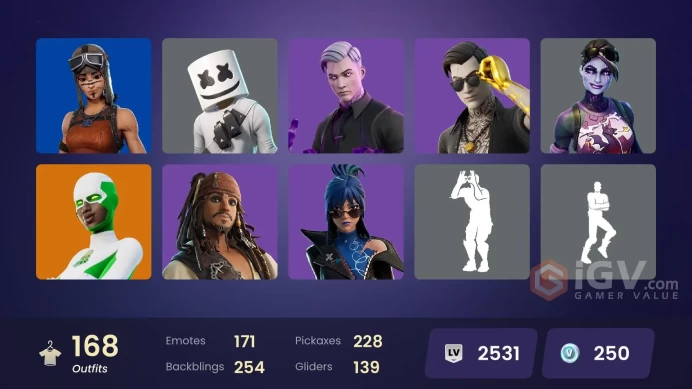 168 skins [All Platforms] Backlash | Peter Griffin | Renegade Raider | Era | Kado Thorne | Hades | Wild Card | 250 VB | Instant Delivery