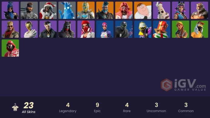 23 skins [All Platforms] Peter Griffin | Subzero Cryptic | Valeria | Omegarok | Spectra Knight | Polar Peely | 800 VB | Instant Delivery
