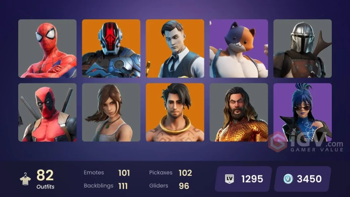 82 skins [All Platforms] Rogue Spider Knight | Lara Croft | Spider-Man | Meowscles | Peter Griffin | 3450 VB | Instant Delivery