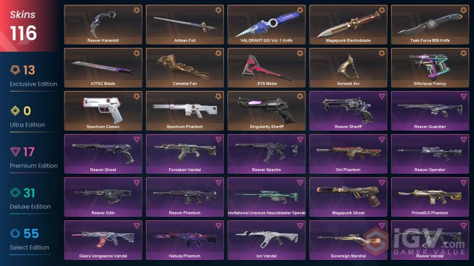 EU / ASC PEAK / REAVER BUNDLE / FORSAKEN VANDAL / ION VANDAL / GAIA VANDAL / SPECTRUM PHANTOM AND MORE! Read description 