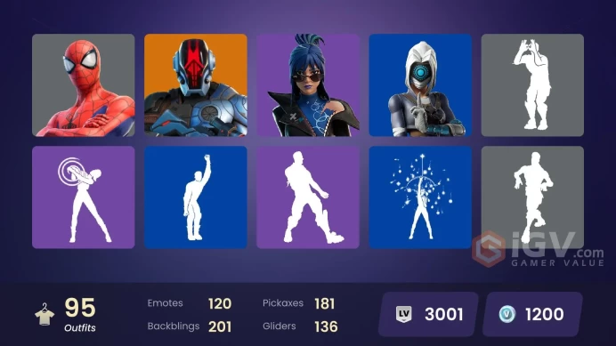 95 skins [All Platforms] Joltara | Spider-Man | Peter Griffin | The Origin | Hades | The Imagined | Valeria | 1200 VB | Instant Delivery
