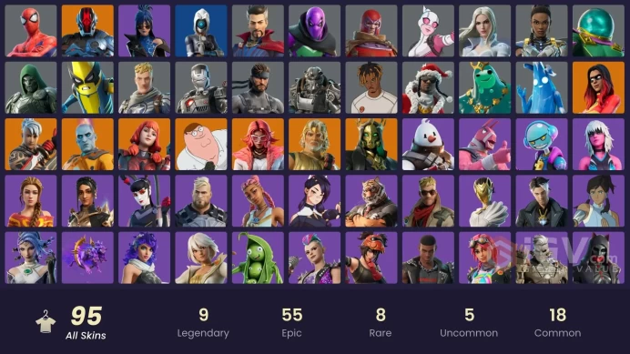 95 skins [All Platforms] Joltara | Spider-Man | Peter Griffin | The Origin | Hades | The Imagined | Valeria | 1200 VB | Instant Delivery