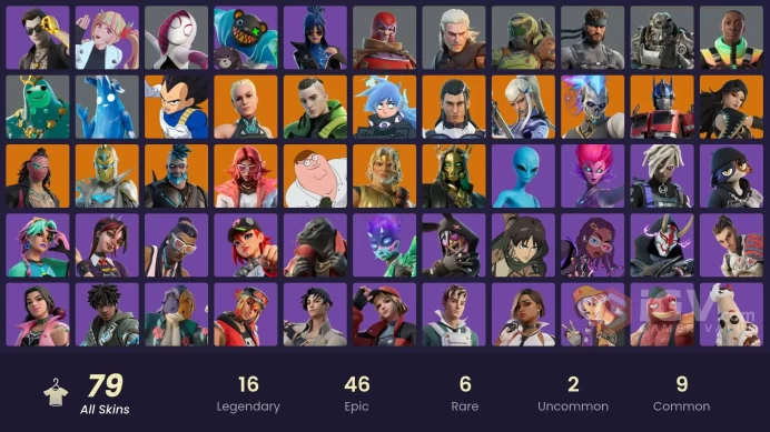 79 skins [All Platforms] Spider-Gwen | Geralt of Rivia | Peter Griffin | The Ageless | Mizuki | 100 VB | Instant Delivery