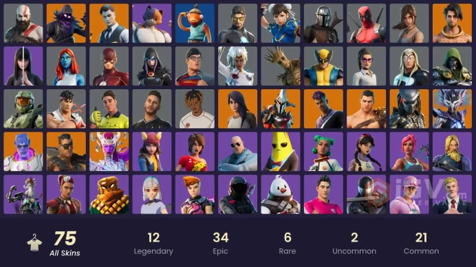68 skins [All Platforms] Lara Croft | Chun-Li | Meowscles | Gold Kratos | Master Chief (Matte Black) | 0 VB | Instant Delivery