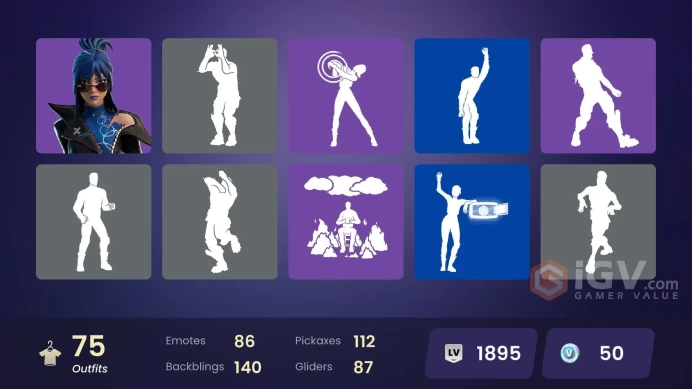 Fortnite Account [PC] 75 skins | Championship Aura | FNCS Renegade | Renzo the Destroyer | Valeria | Kado Thorne | The Ageless | Polarity | Era 