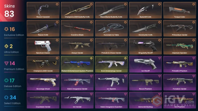 AP/MYS 81575 Spent VP Champions 2025 Bundle Kuronami no Yaiba Evori Dreamwings Vandal Recon Phantom Primordium Vandal Prime//2.0 Phantom Cryosta