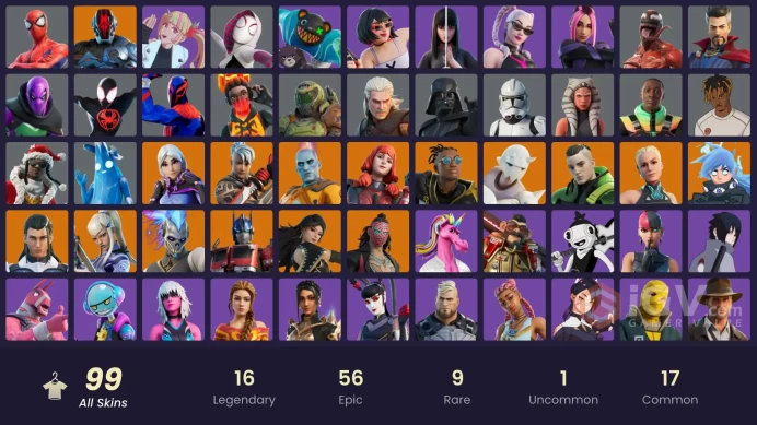 Fortnite Account [PC] 99 skins | Renzo the Destroyer | The Foundation | Torin | Kado Thorne | The Ageless | Ronin | Era | Malik | The Imagined |