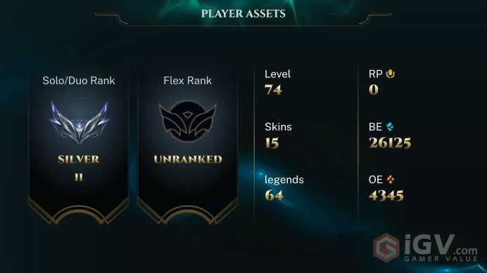 | LAN | 13 SKINS | SILVER 2 | 64 CHAMPIONS | 74 LEVEL | INSTANT DELIVERY | FULL ACCESS | FsEt4 |