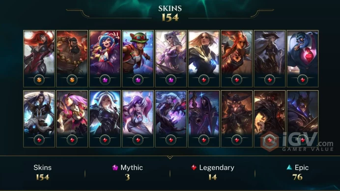 EUW / GOLD 4(60LP) %100WR - 168 Champ - 154 Perfect Skins(2 Ultimate, 3 Mythic, 14 Legendary, 76 Epic) - 10.1K BE - HANDMADE - FULL ACCES -CHEAP
