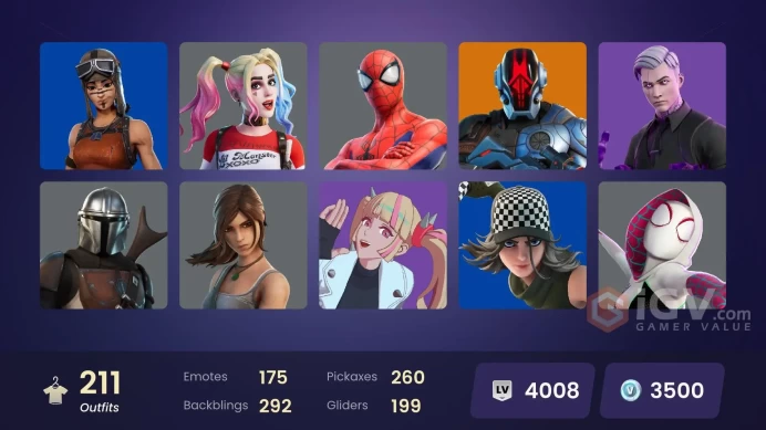 [PC/XBOX] 212 skins | Renegade Raider | Xander | Explorer Emilie | Rainbow Racer | 3500 VB | Y427