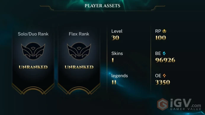 [NA] | 96926+ Blue Essence | LVL 30 | Completed 10 games and can directly rank | Full Access | Instant Delivery |Unverified Email | K1