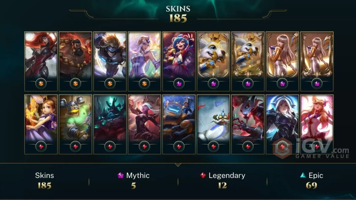 LAS - SILVER 4(60LP) - 172 Champ - 185 Good Skins(4 Ultimate, 5 Mythic, 12 Legendary, 69 Epic) - 47K BE - 291 LVL - HANDMADE - FULL ACCES- CHEAP