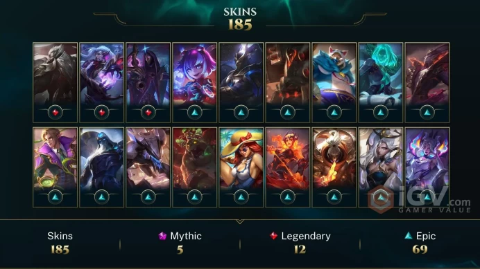 LAS - SILVER 4(60LP) - 172 Champ - 185 Good Skins(4 Ultimate, 5 Mythic, 12 Legendary, 69 Epic) - 47K BE - 291 LVL - HANDMADE - FULL ACCES- CHEAP