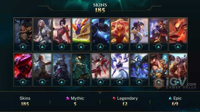LAS - SILVER 4(60LP) - 172 Champ - 185 Good Skins(4 Ultimate, 5 Mythic, 12 Legendary, 69 Epic) - 47K BE - 291 LVL - HANDMADE - FULL ACCES- CHEAP