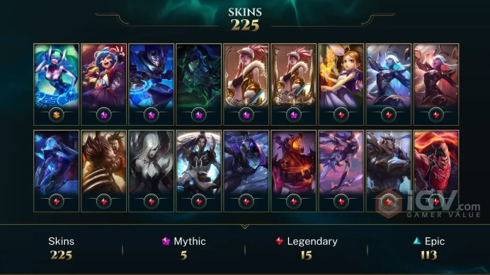 LAN - BRONZE 4 %0WR - 172 Champ - 225 Good Skins(1 Ultimate, 5 Mythic, 15 Legendary, 113 Epic) - 19K BE - S4 ACC - HANDMADE - FULL ACCES- CHEAP