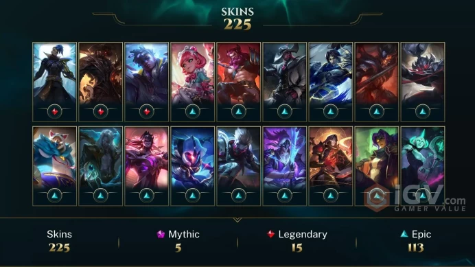LAN - BRONZE 4 %0WR - 172 Champ - 225 Good Skins(1 Ultimate, 5 Mythic, 15 Legendary, 113 Epic) - 19K BE - S4 ACC - HANDMADE - FULL ACCES- CHEAP