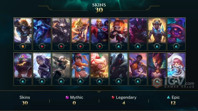 LAN - IRON 1 %0WR  - 75 Champ - 30  Good Skins(1 Ultimate, 4 Legendary, 12 Epic) - 61.5K BE - S6 ACC - HANDMADE - FULL ACCES- CHEAP