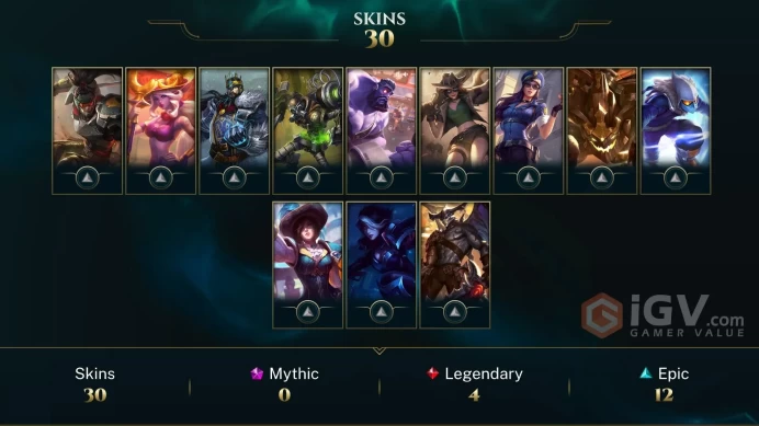 LAN - IRON 1 %0WR  - 75 Champ - 30  Good Skins(1 Ultimate, 4 Legendary, 12 Epic) - 61.5K BE - S6 ACC - HANDMADE - FULL ACCES- CHEAP