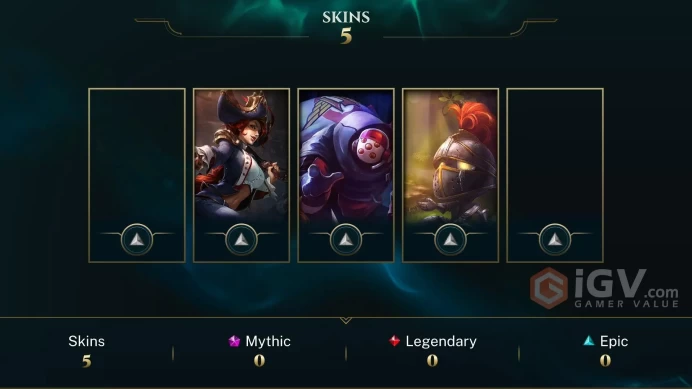 EUW / BRONZE 2(15LP) - 35 Champ - 5 Good Skins - 23.9K BE  GOOD LOOT - UNVERIFIED MAIL - FULL ACCES - LIFETIME WARRANTY -CHEAP