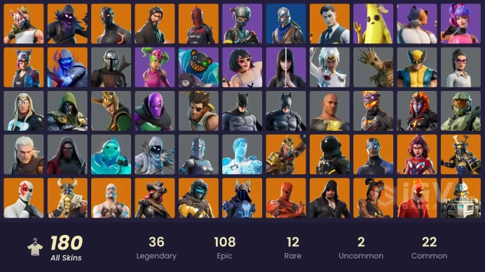 [PC/PSN/XBOX] 180 skins | The Reaper | Master Chief | Blue Squire | Royale Knight | Elite Agent | Rogue Agent | Black Adam | 15850 VB 