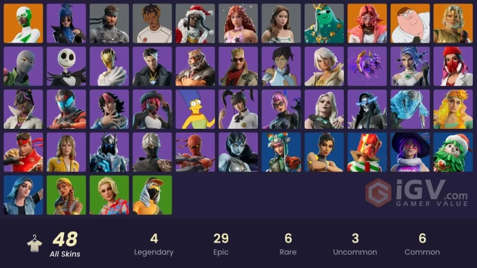 [Code A160] [PC] 48 skins | Backlash | Valeria | Zeus | Peter Griffin | Poseidon | Solid Snake | Santa Dogg | Chappell Roan | Laufey | Slayer Ju
