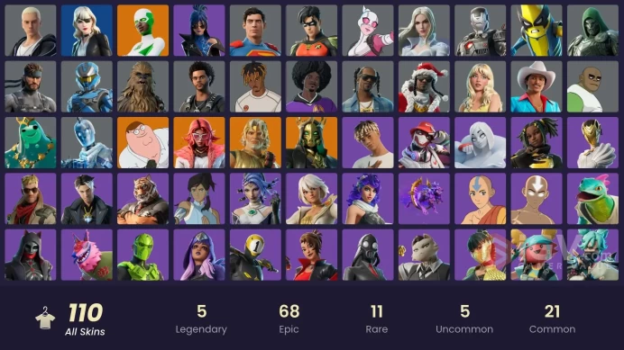 [Code A165] Email Changeable / [PC/Xbox] 110 skins | Backlash | Valeria | Hades | Zeus | Peter Griffin | Poseidon | Chewbacca 