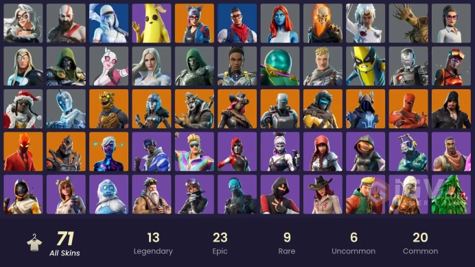 FA - [PC/PSN] 71 skins | IKONIK | Gold Kratos | Carbon Commando | Prodigy | Valkyrie | Galaxy Scout | Inferno | Candy Axe | Take The Elf