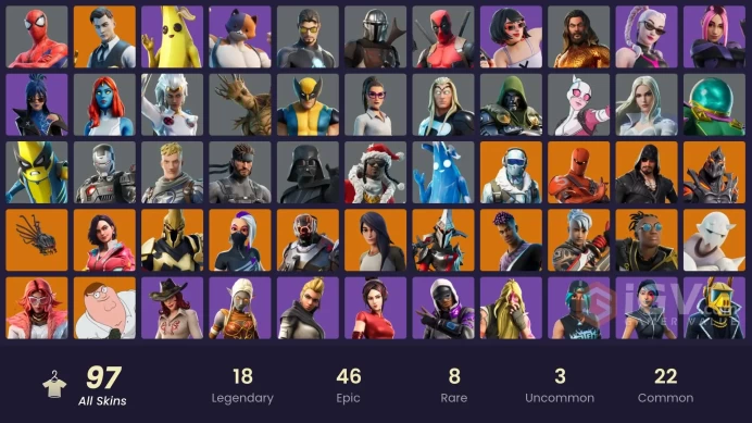 [PC/XBOX/NINTENDO] 97 skins | Gold Midas | Tart Tycoon | Fade | Valeria | Ultima Knight | Peter Griffin | Sentinel | Ruin | 400 VBHR0016
