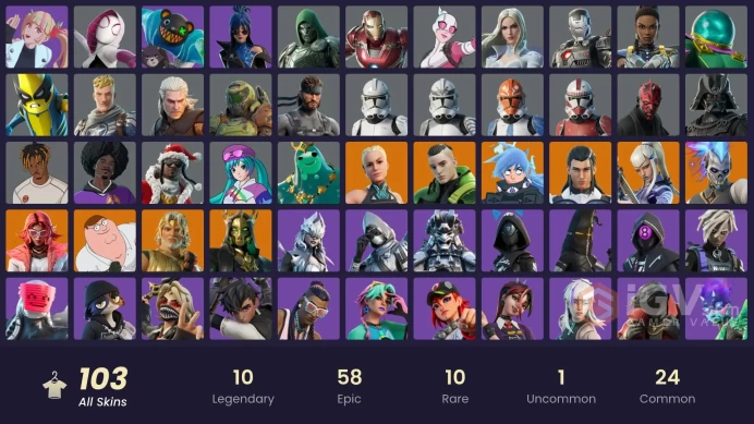 [Code 9787] [PC] 104 skins | Subzero Cryptic | Valeria | Paradigm (Reality-659) | Nezumi | Peter Griffin | The Ageless | Twyn | Renzo the Destro
