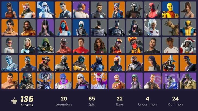 [PC/PSN/XBOX/NINTENDO] 135 skins . 30 paid Renegade Raider | Gold Midas |  Gold Brutus | Cloud Striker | Blue Striker | 400 VB HR0015