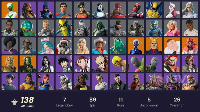 [PC/PSN/NINTENDO] 138 skins | Galaxy Scout | Backlash | Valeria | Peter Griffin | All Might | Zeus | Hades | Poseidon | Mysterio | HR0033