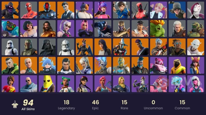 [PC/PSN/XBOX/] 94 skins | Gold Midas | Renzo the Destroyer | Eternal Knight | The Foundation | Fade | Ravage | The Ageless | Raven | HR0060